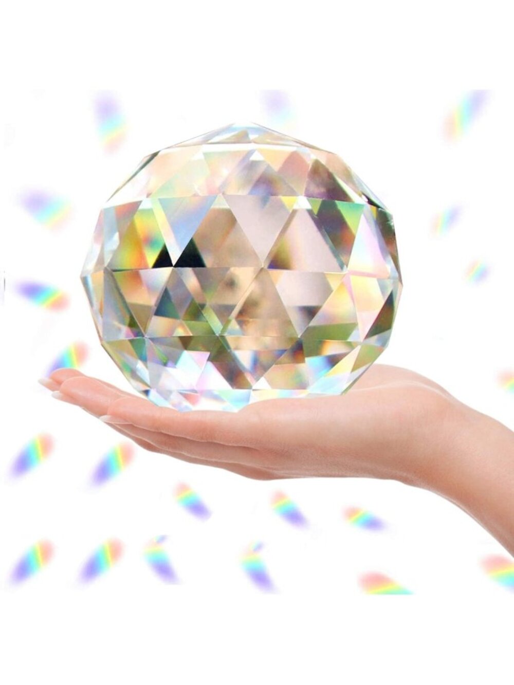 Clear Crystal Ball Prism Suncatcher - Rainbow Maker for Home, Office & Garden
